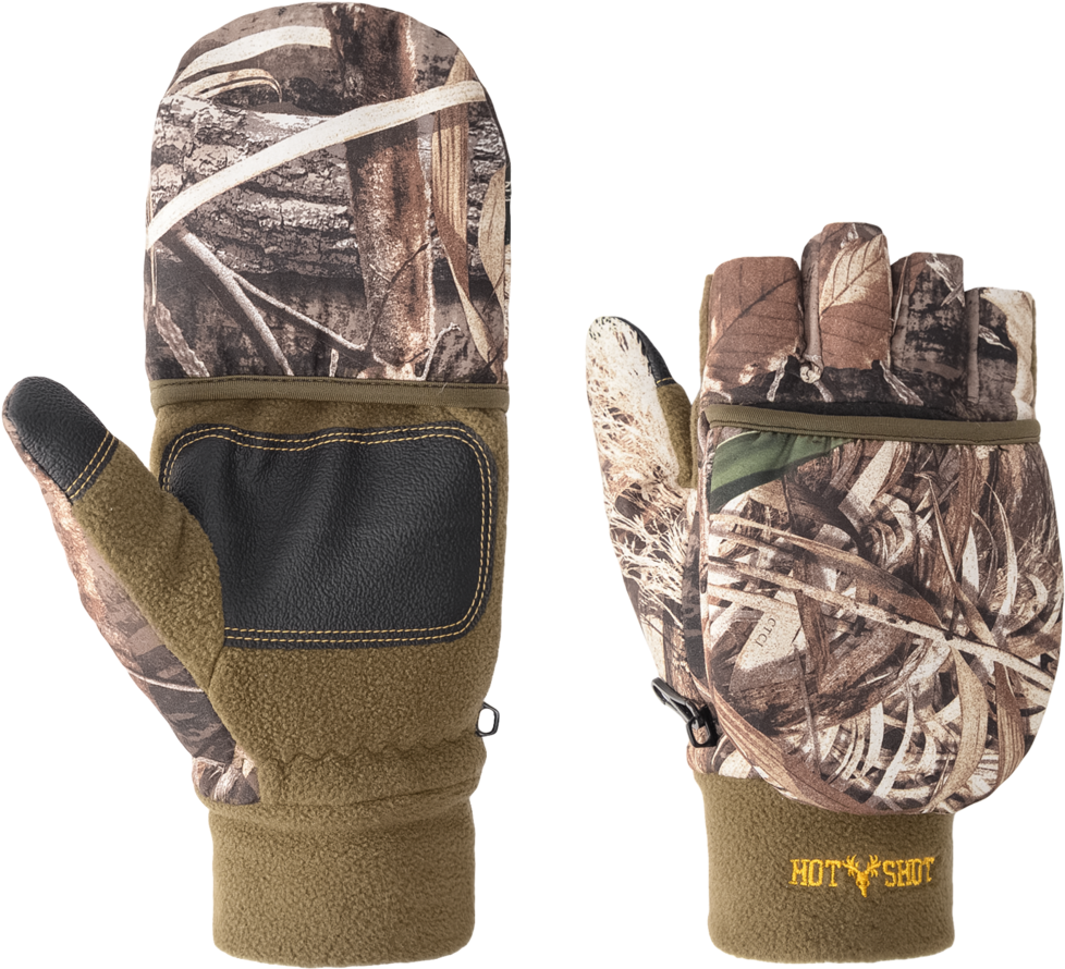 "bulls Eye" Stretch Fleece Fingerless Pop Top Mitten - Leather (1024x900), Png Download
