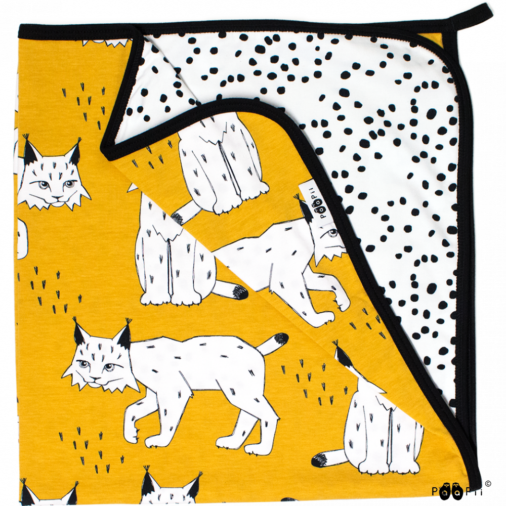 Organic Jersey Baby Blanket, Lynx (1000x1000), Png Download