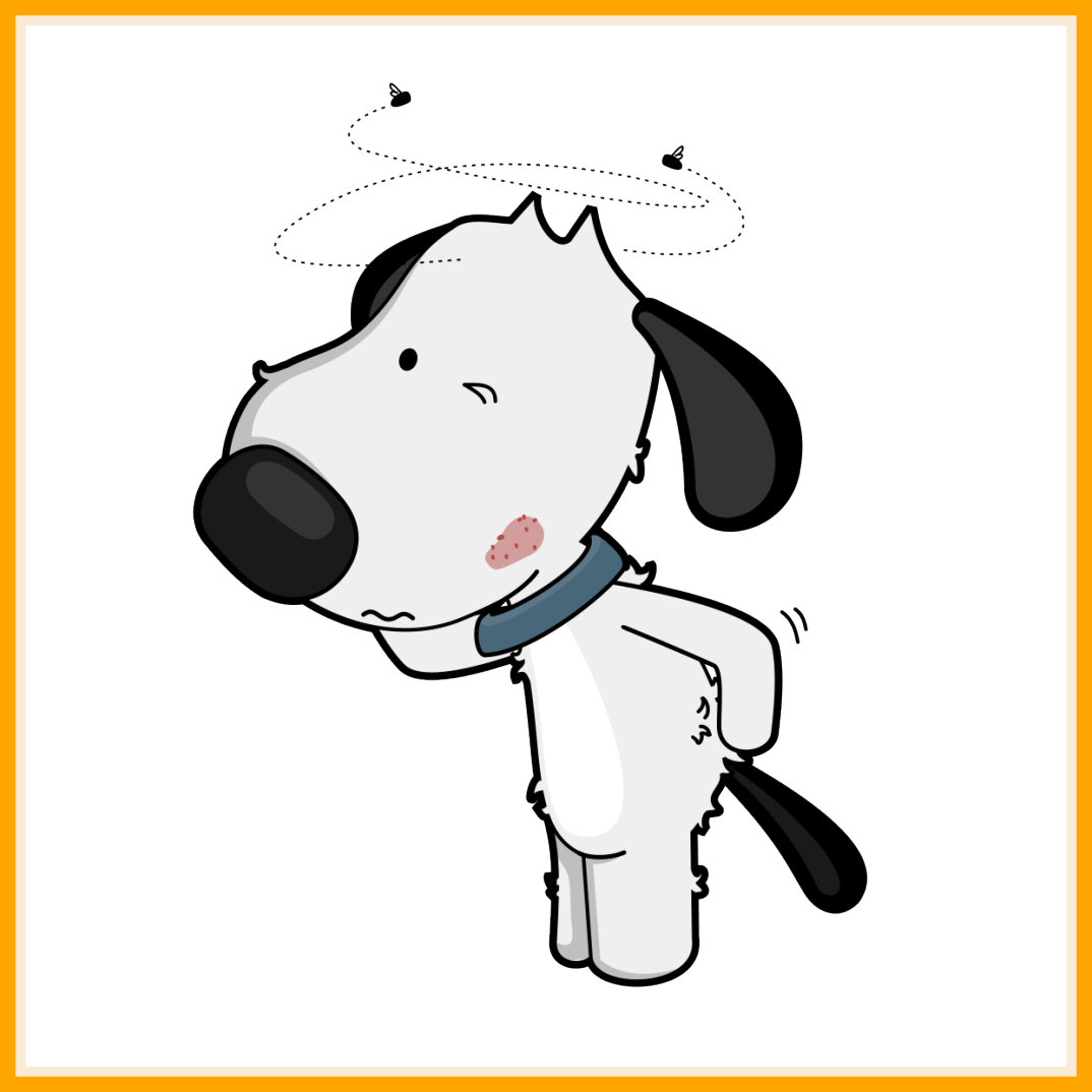 Dog With Fleas Clipart - Dog Licks (1074x1074), Png Download