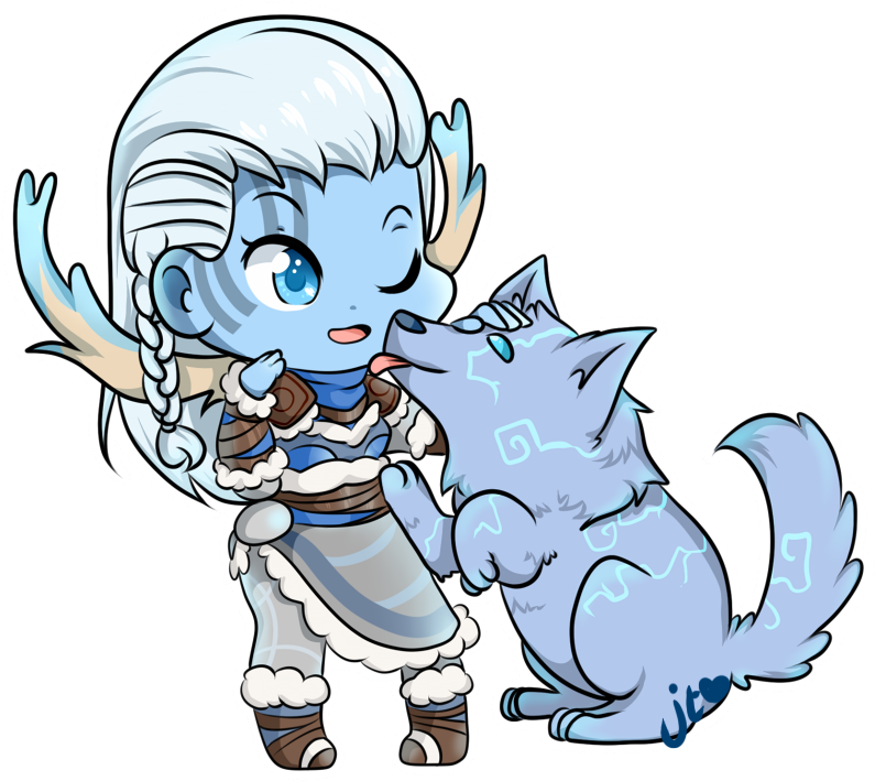 Skadi And Kaldr Chibi Good Boy By Xnekorux-da0gl90 - Skadi Smite Chibi (850x782), Png Download