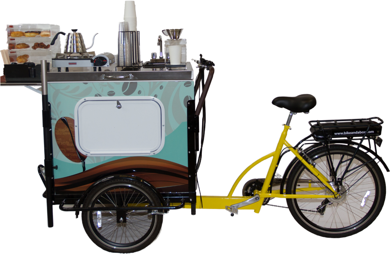Bike And A Box Hot Coffee Trike - Tricycle (1280x849), Png Download