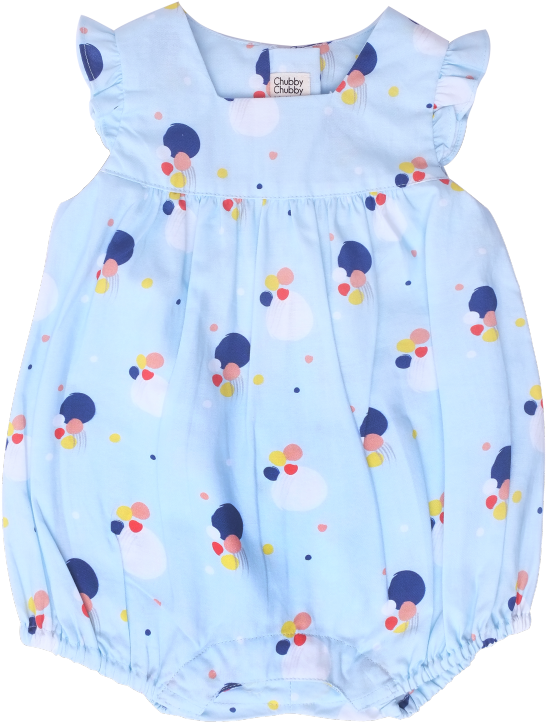Baby Girl's Bubble Flutter Sleeve Romper - Pattern (800x800), Png Download