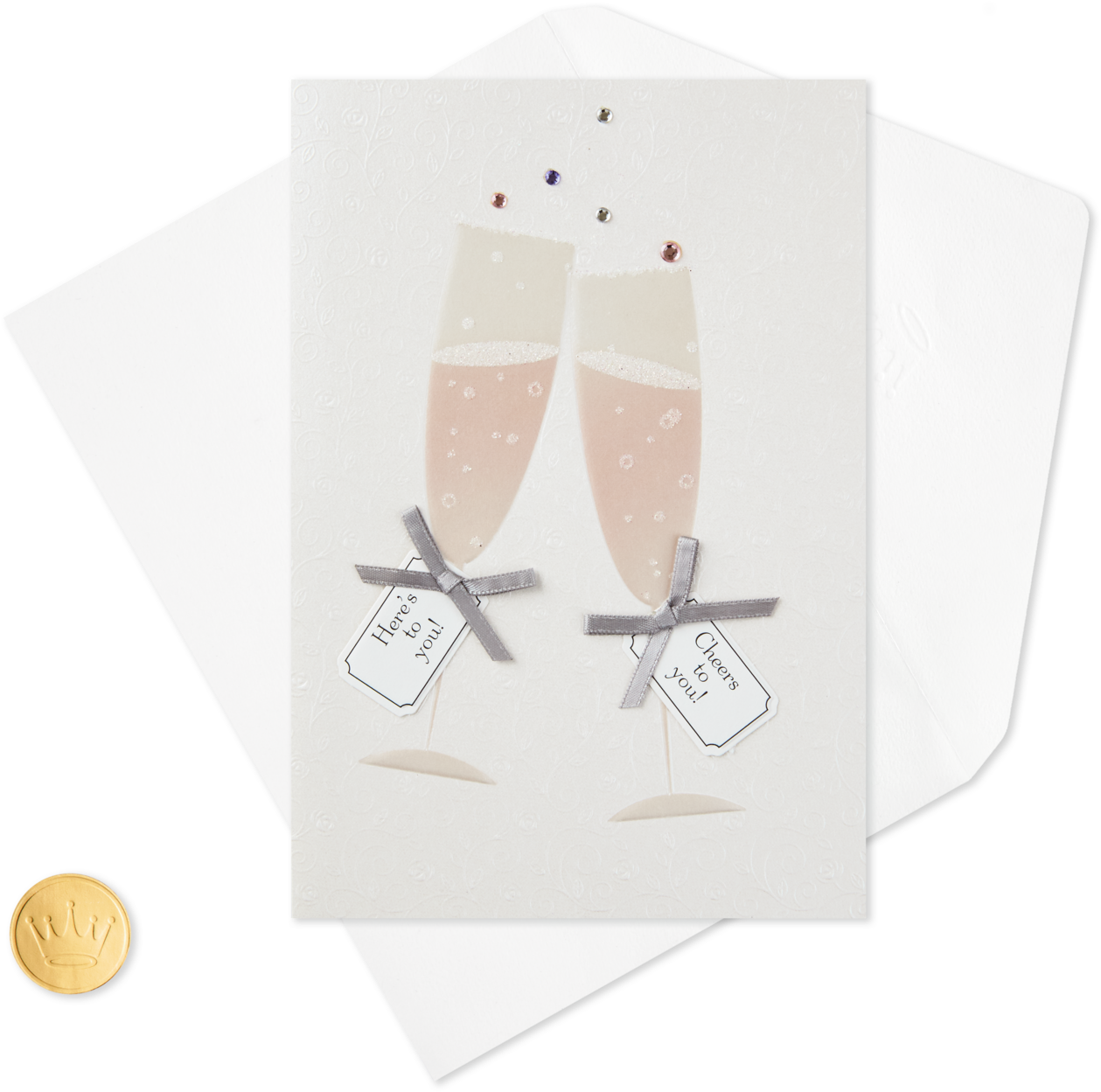 Champagne Toast For Two Anniversary Card - Paper (1470x1470), Png Download