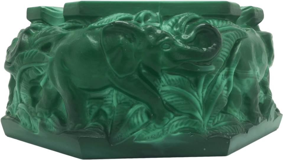 Malachite Elephant Ashtray In The Style Of Schlevogt - Indian Elephant (1024x1024), Png Download
