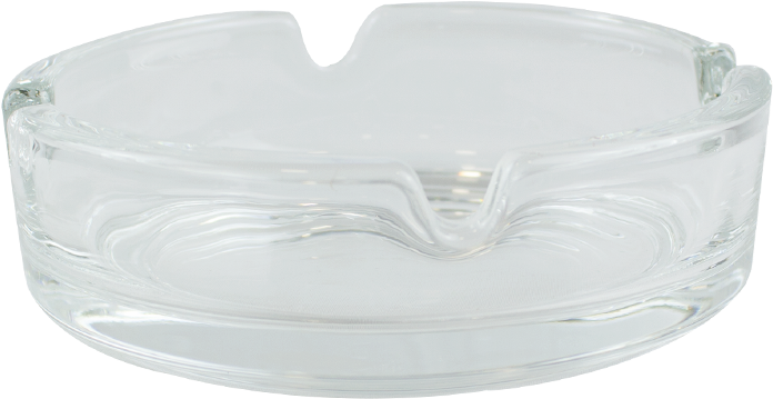 Download Clear Round Glass Ashtray Cigarette Smoking Ash Tray Silver Full Size Png Image Pngkit