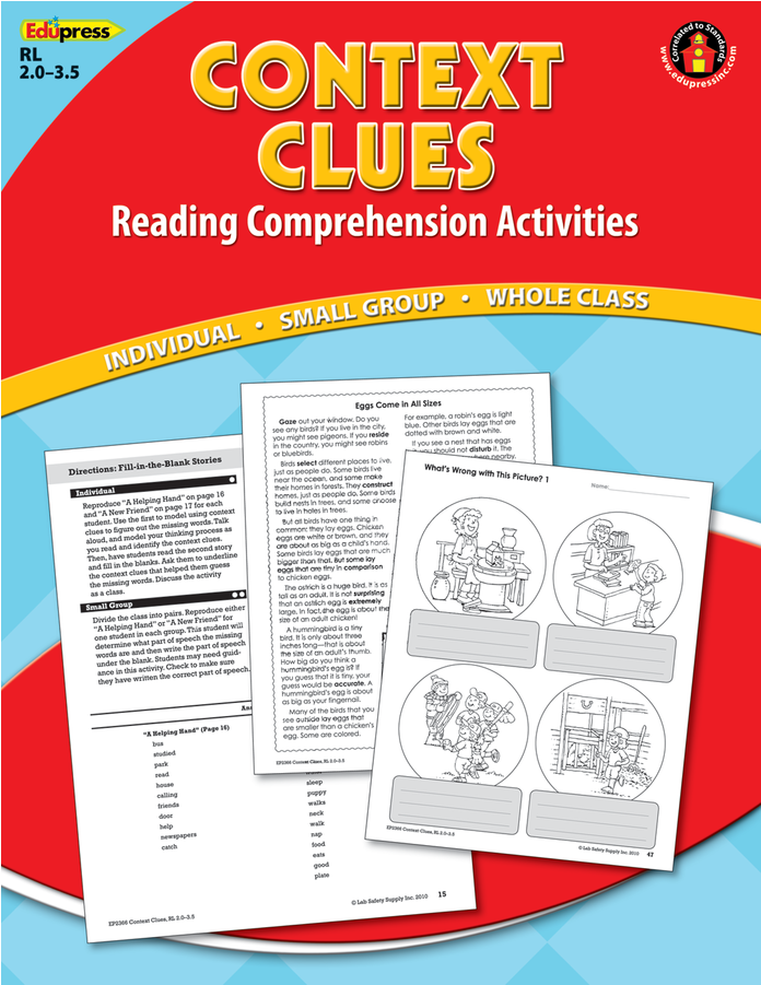 Tcr62366 Reading Comprehension Book Context Clues Red - Ep190r Comprehension Crosswords Grade 6 Page 22 Sports (900x900), Png Download