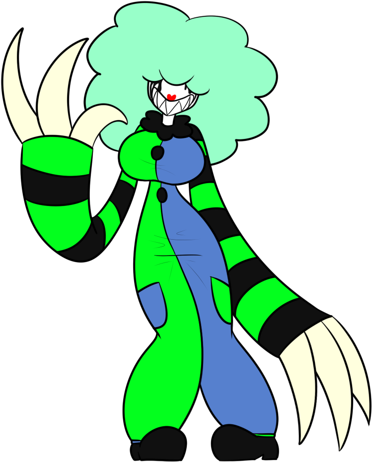 Evil Clown Gal - Cartoon (800x1000), Png Download
