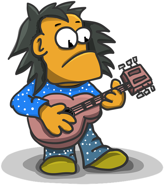 Orang Bermain Gitar Kartun (640x640), Png Download