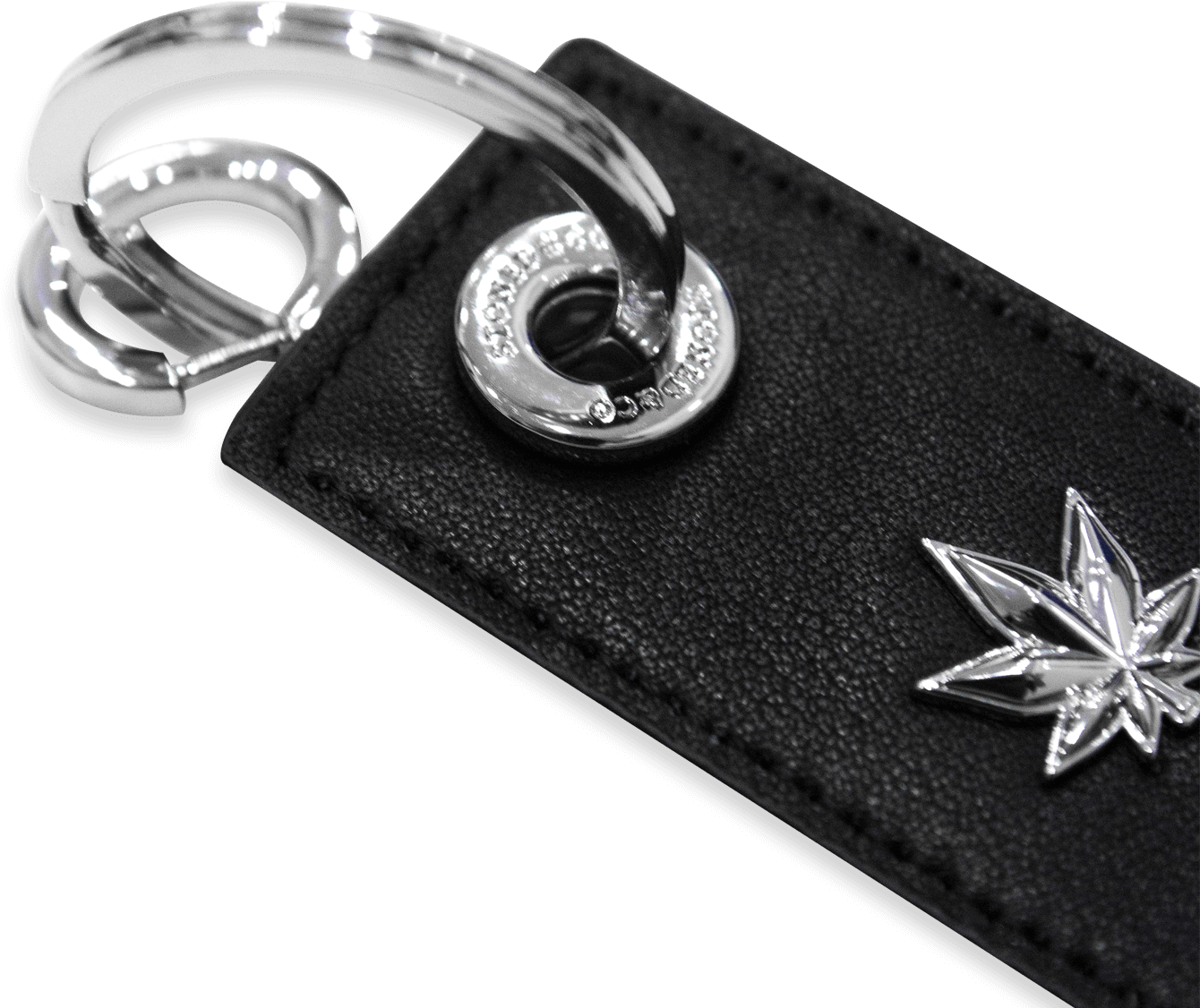 Japanese Maple Leaf Leather Tag Keychain (1500x1500), Png Download