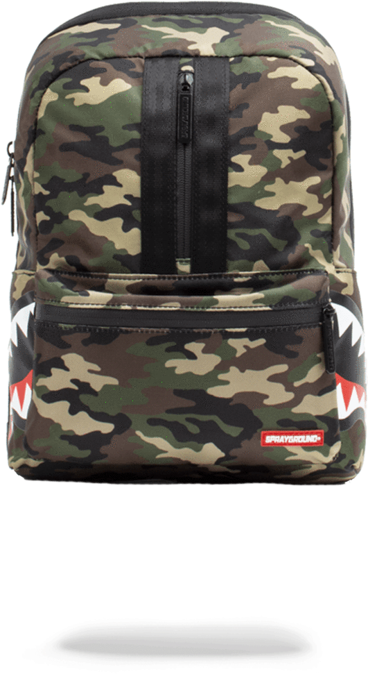 Sprayground- One Strap Side Shark Backpack - Sprayground One Strap Side Shark Camo (900x1148), Png Download