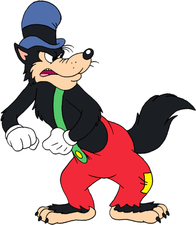 Zeke Wolf Looking Back-ds411 - Big Bad Wolf Animation (768x881), Png Download
