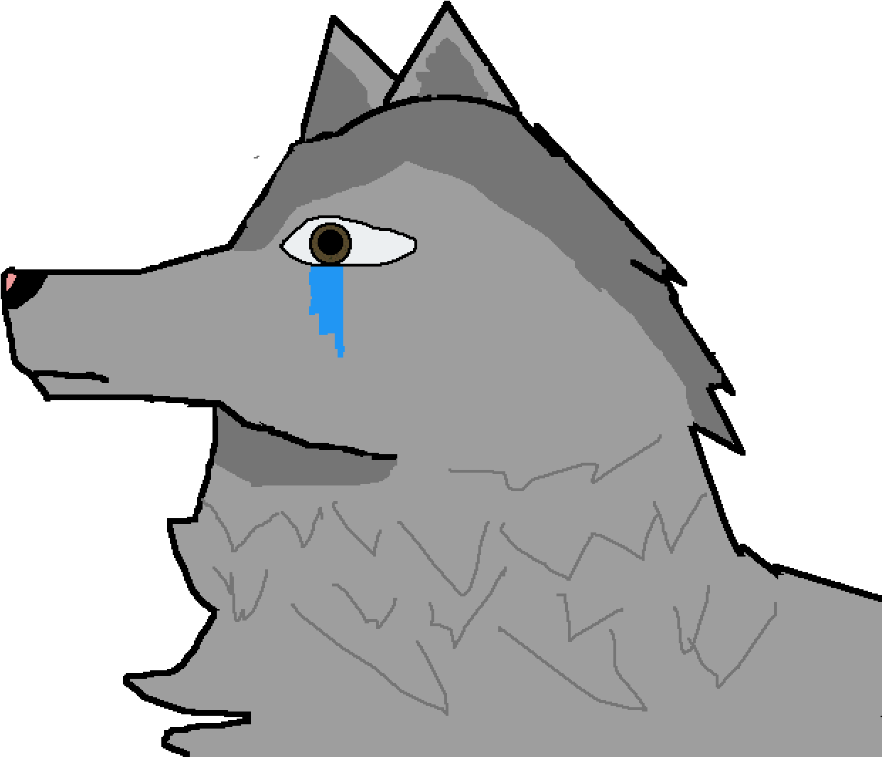 Sad Wolf - Sad Wolf Cartoon (1300x1300), Png Download
