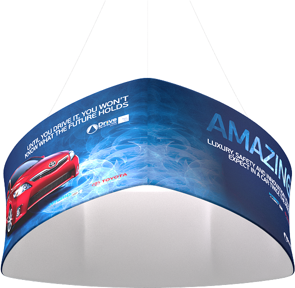 00 Curved Triangler Tension Fabric Hanging Display - Lampshade (800x600), Png Download