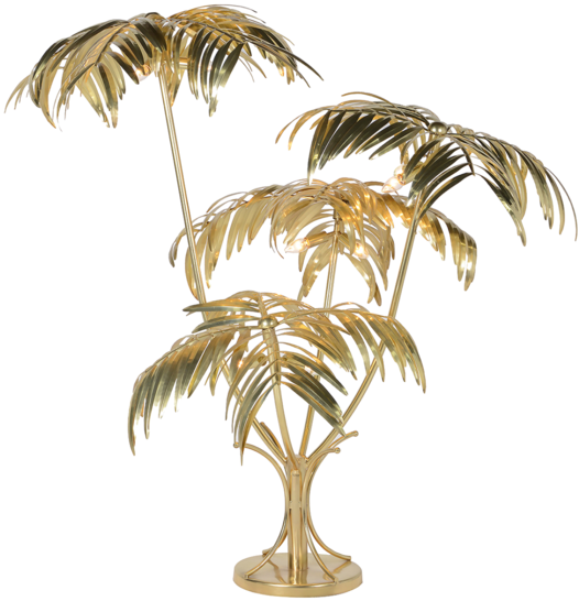 Gold Palm Tree Lamp (600x600), Png Download
