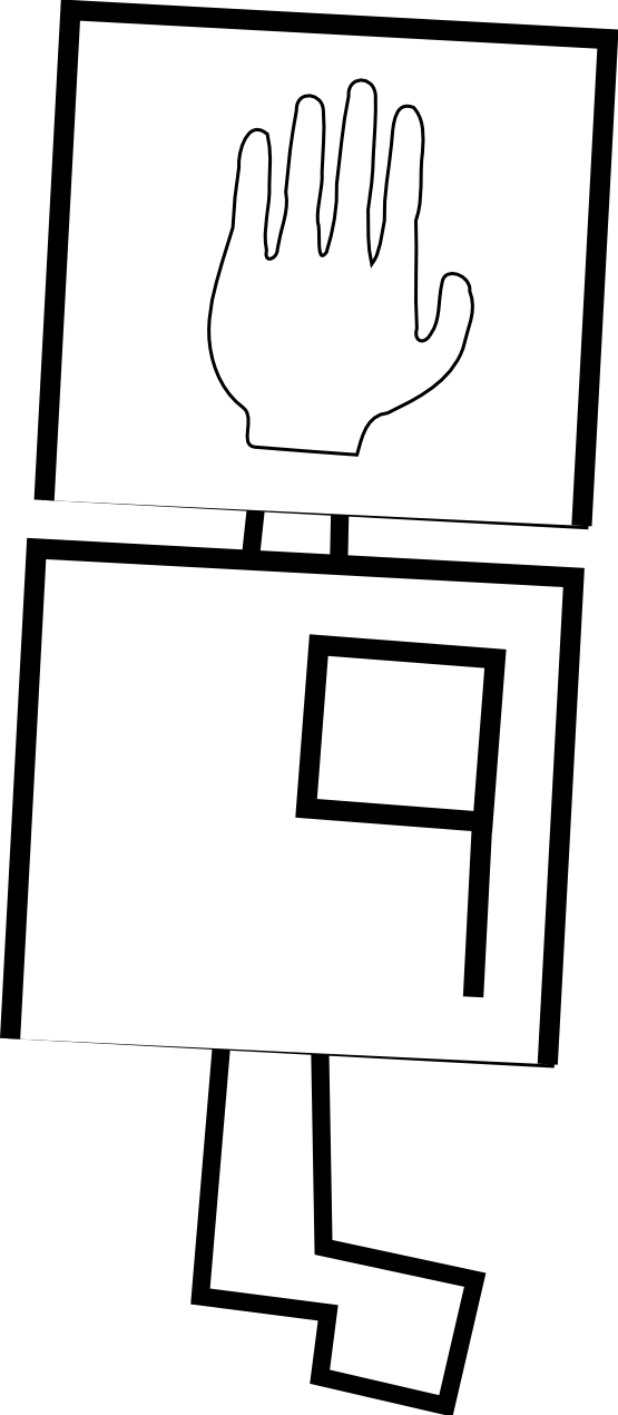 Crosswalk Black White Line Art 555px - Cartoon (555x1270), Png Download