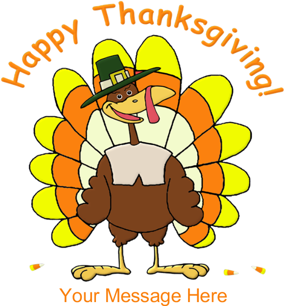 Happy Thanksgiving Banner - Cartoon (690x700), Png Download