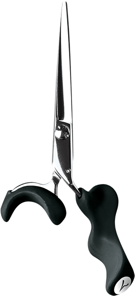 Tijera Ergonómica Exthand De Color Negro Para Diestros - Scissors (600x818), Png Download