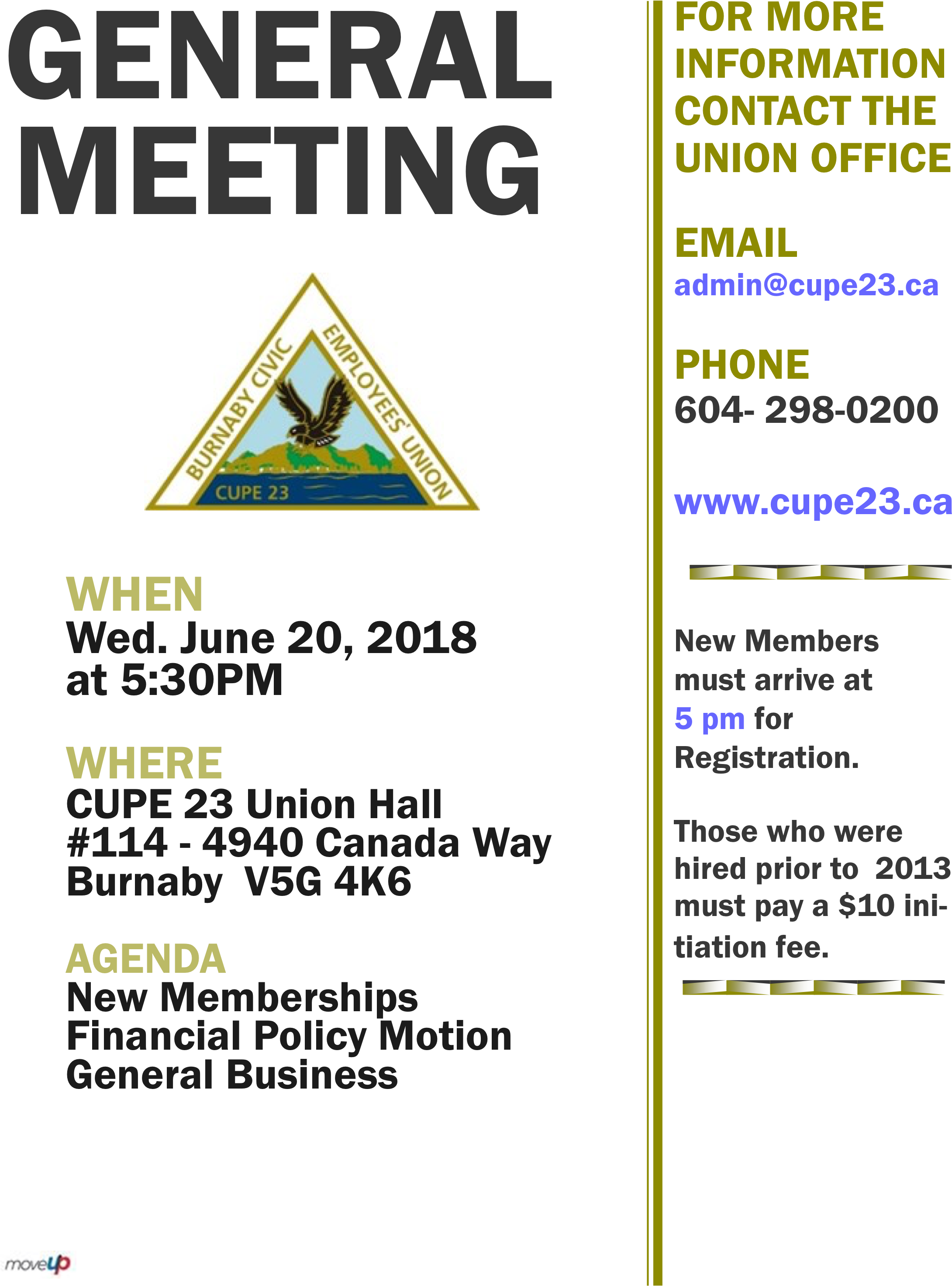 Also Up For Consideration At The June Meeting Is A - Cupe 23 (2550x3300), Png Download