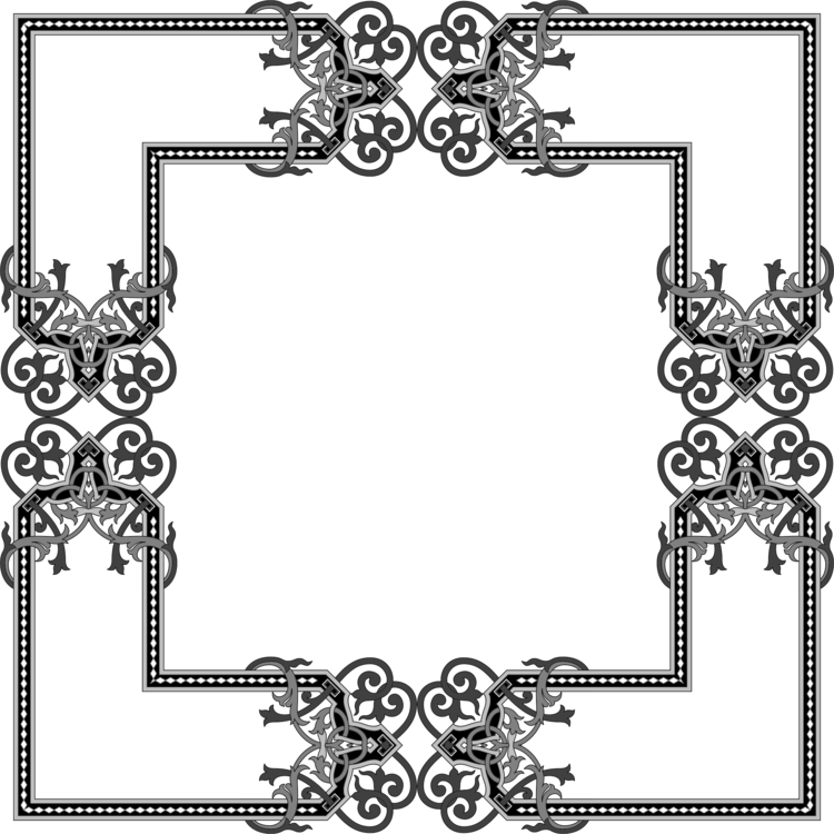 Picture Frames Flower Motion Interpolation Computer - Black Gothic Frame Png (750x750), Png Download