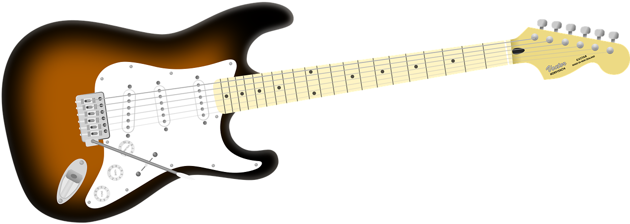 Vector Graphics, - Vector Guitar (1280x640), Png Download