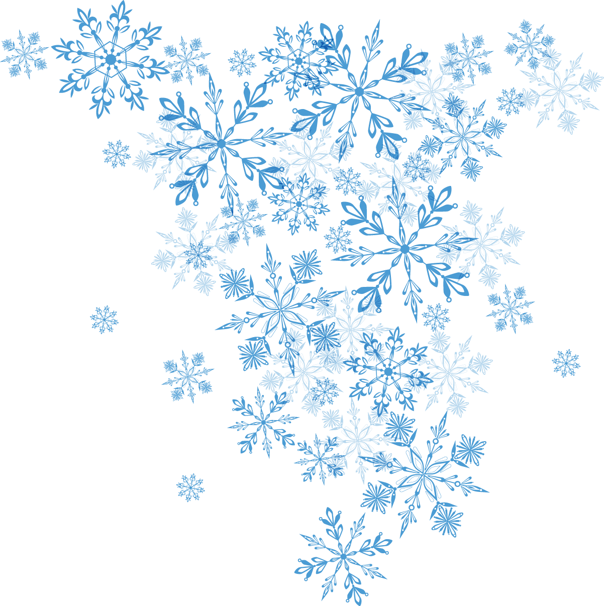 Blue Winter Christmas Euclidean Vector Snowflake Clipart - Vector Graphics (1202x1206), Png Download