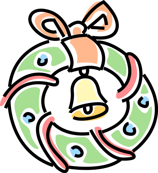 Vector Illustration Of Festive Season Christmas Wreath (639x700), Png Download