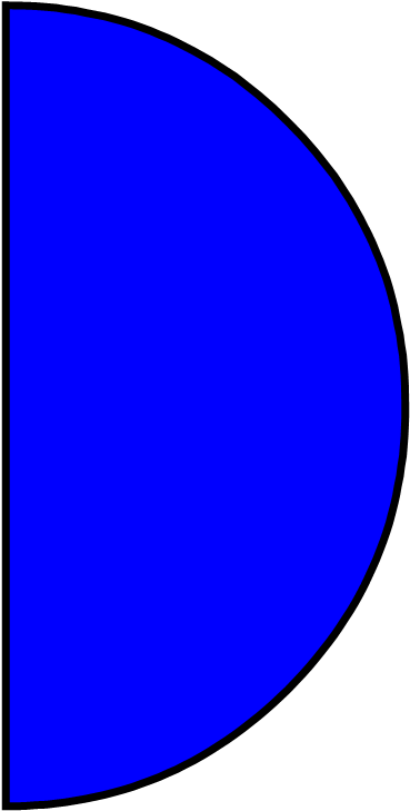 Circle - Half - 2d Shape Semi Circle (406x768), Png Download