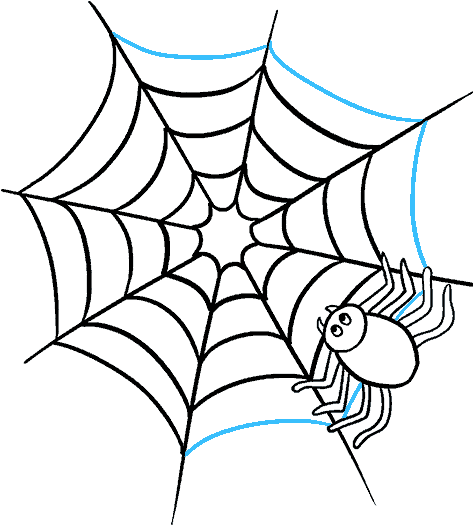 How To Draw Spider Web With Spider - Spider Web (678x600), Png Download