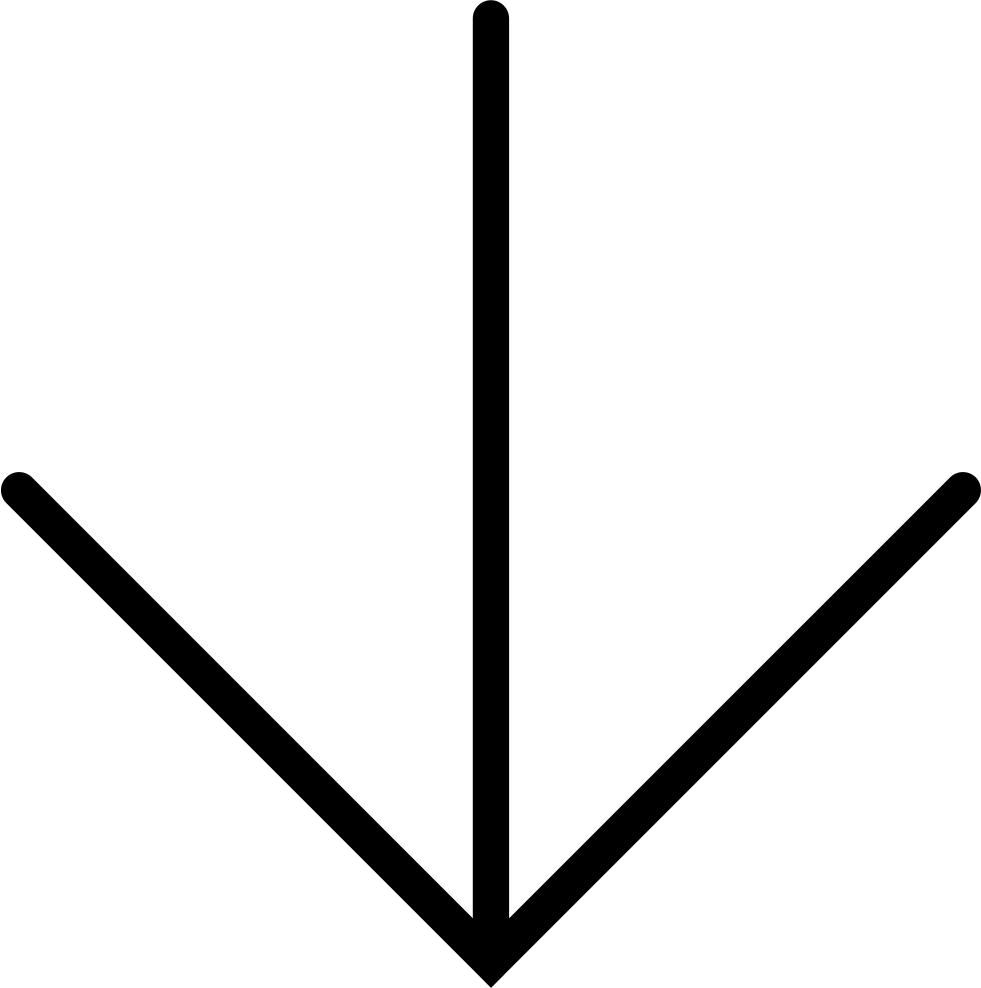 Thin Download Arrow Comments - Thin Arrow Down Black (981x988), Png Download