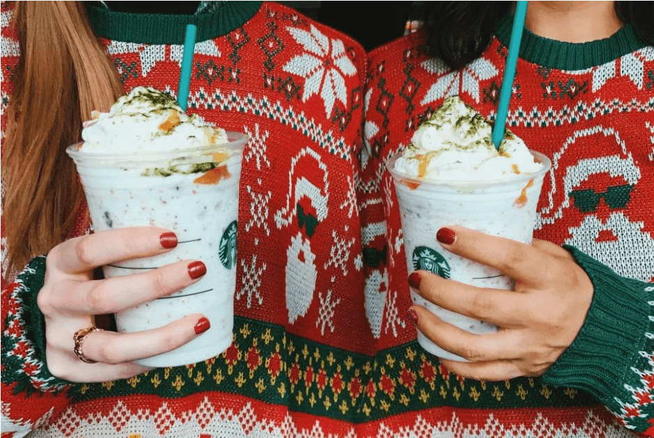 Today Only , They're Giving Customers A Free Ugly Sweater - Frappuccino (1200x628), Png Download