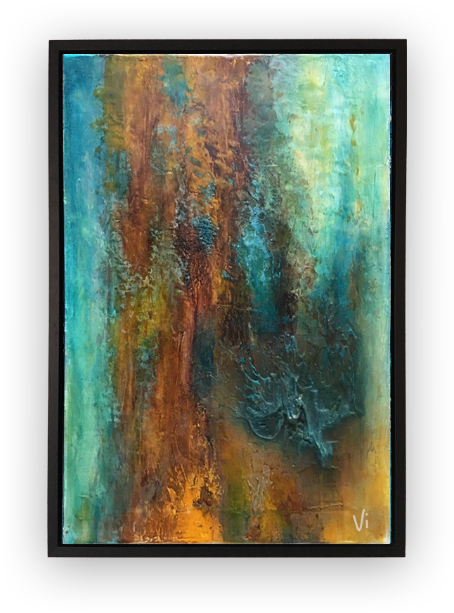 'rusty Teal' Currently Rented - Modern Art (1052x1053), Png Download