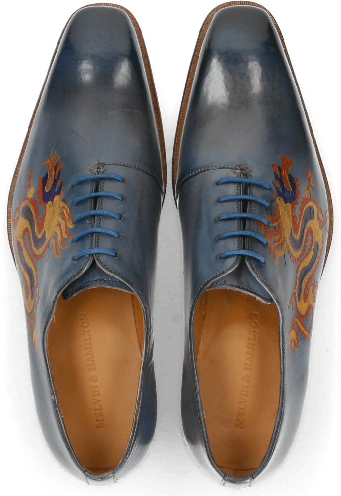 Oxford Shoes Clark 6 Moroccan Blue Dragon - Melvin & Hamilton (1024x1024), Png Download