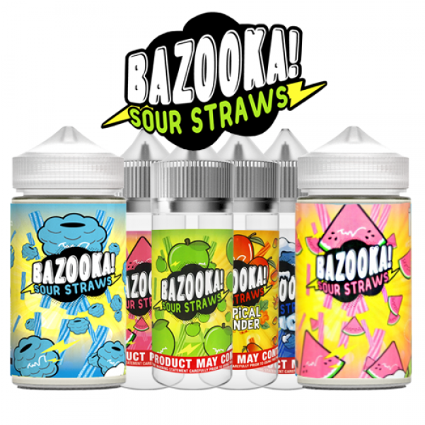 Bazooka Sour Straws E Liquids - Cartoon (800x600), Png Download