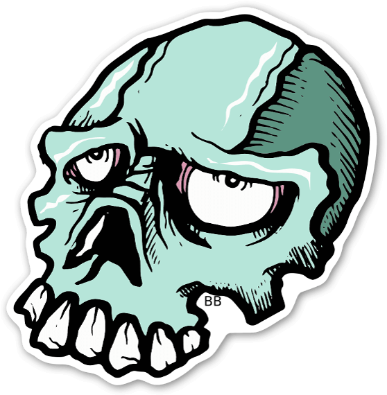Bobby Indibone Skull Stickers Labels Decals Clipart (558x570), Png Download