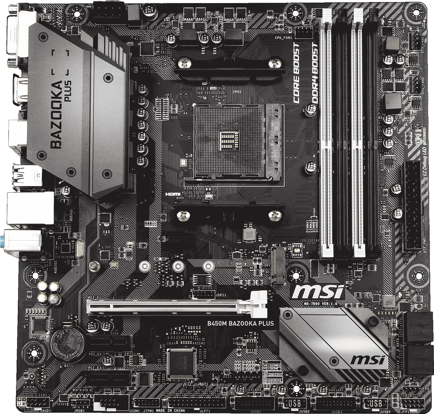 Off - Msi B450m Bazooka Plus (1920x1771), Png Download