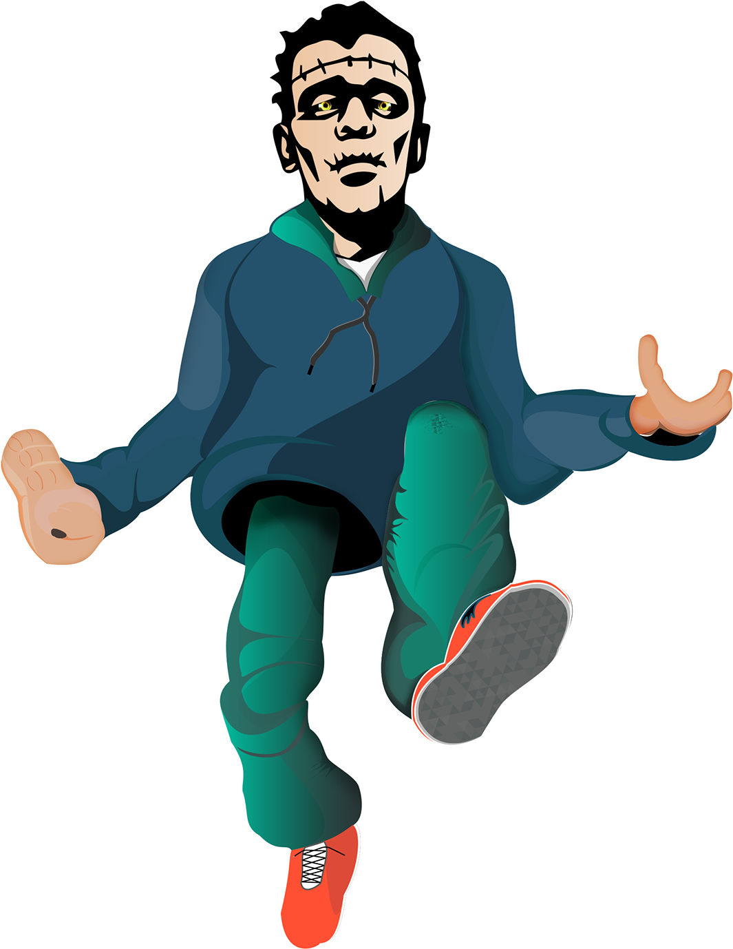 Frankenstein Cartoon Character - Cartoon (1400x1544), Png Download