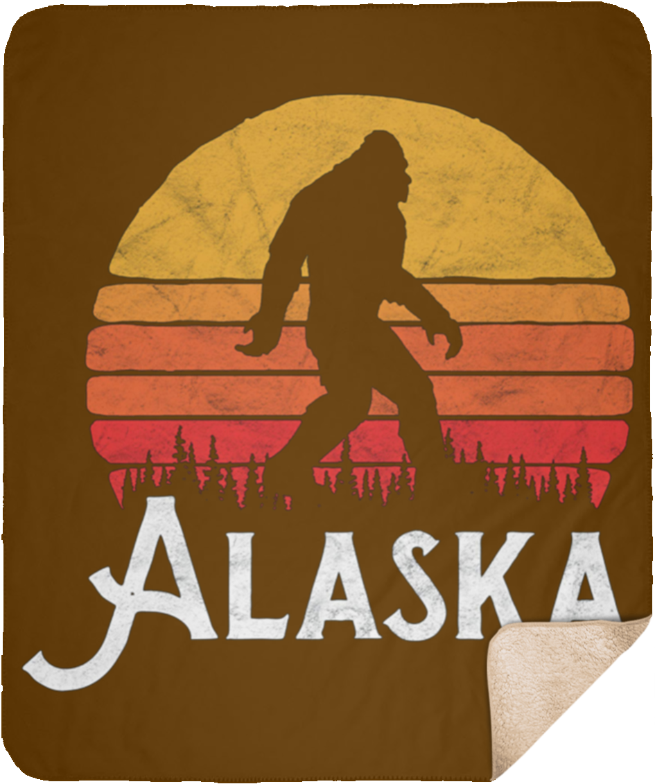Retro Alaska Bigfoot Silhouette Sun Believe Large Fleece - Skateboarding (1155x1155), Png Download