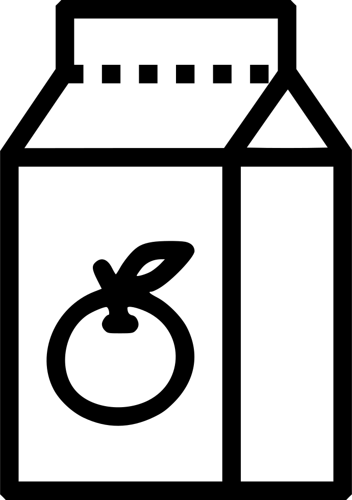 Orange Juice Tetrapack Packaged Fruit Comments - Orange Juice Clipart Black And White (690x980), Png Download