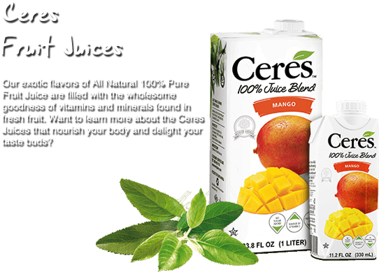 Home Juice Banner Right - Ceres Mango Fruit Juice - 33.8 Fl Oz Carton (560x445), Png Download