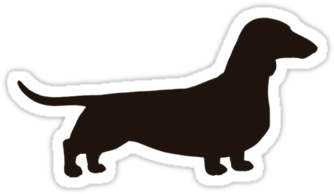 Dachshund Silhouette ' Sticker By Jenn Inashvili - Stickers Dachshund (375x360), Png Download