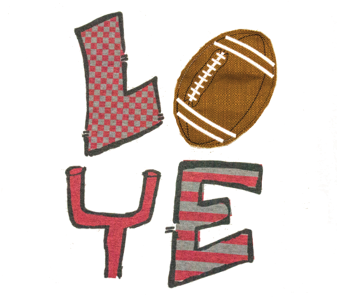 Fringed Love Football - Blue (480x480), Png Download