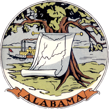 1817 Alabama Seal Wpa - Original Seal Of Alabama (358x357), Png Download