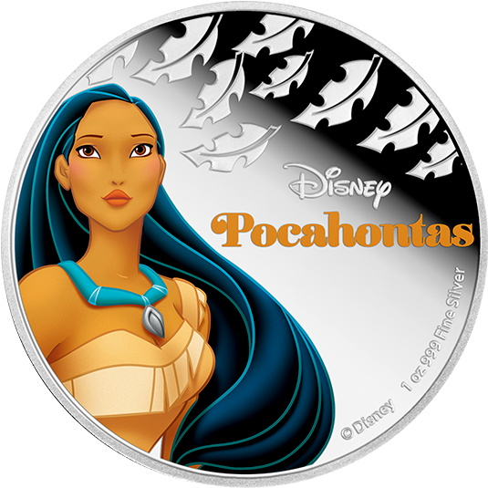 Pure Silver Coin Disney Princess Pocahontas - Disney Princess (570x570), Png Download