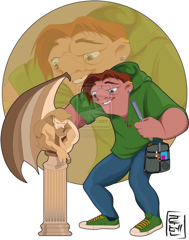 If Disney Characters Were College Students - Hunchback Of Notre Dame College (636x899), Png Download