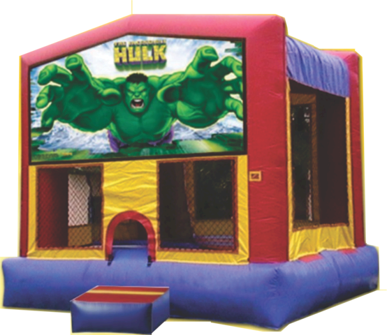 Fun House Incredible Hulk - Bounce House (554x480), Png Download