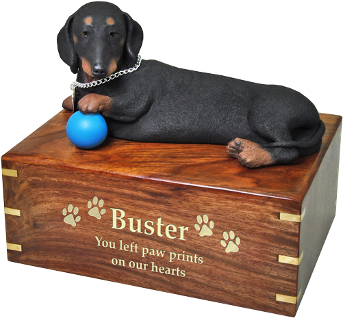 Wholesale Dachshund Dog Figurine Wood Urn Engraved - Dachshund (500x500), Png Download