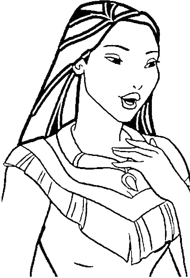 Princess Pocahontas Was Playing With Friends Coloring - Pocahontas Coloring Book (700x952), Png Download