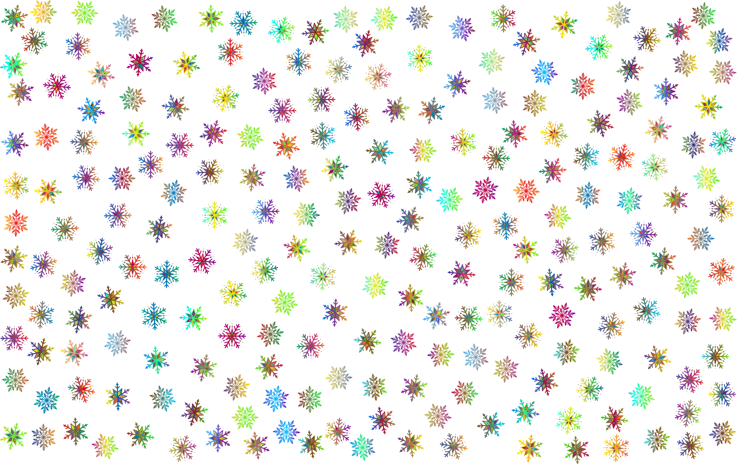 This Free Icons Png Design Of Prismatic Snowflakes (2394x1507), Png Download