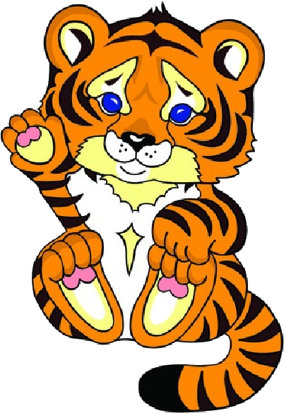 Cub Clipart Cute Animal - Baby Tiger Cross Stitch Patterns (600x600), Png Download