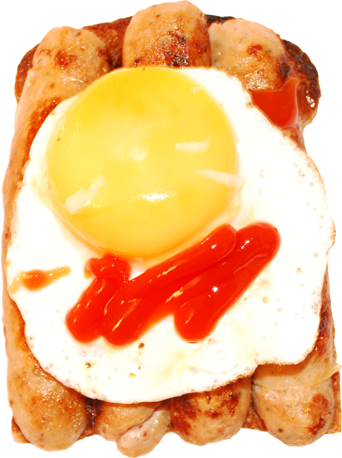 Here - Fried Egg With Ketchup (500x670), Png Download